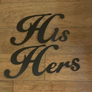 Black 'His' and 'Hers' Wall Decor